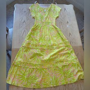 Sigrid Olsen Lime and Coral High Low Dress